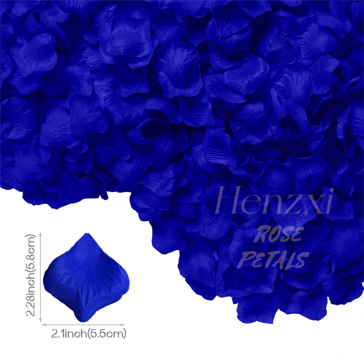 1000 Pcs Rose Petals, Artificial Flower Petals, for Romantic Night, Wedding, Event, Party, Valentine Decor (1000 Pcs, Aroyal Blue)