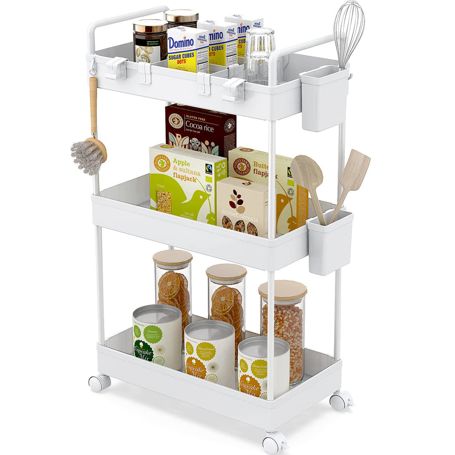 Ronlap Slim Storage Cart, 3 Tier Utility Rolling Cart w