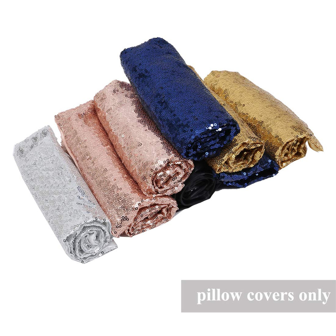 Set of 2 Sequin Decorative Pillow Cover Gold Throw Pillow Covers for Couch Throw Pillows 20 X 20 Inches