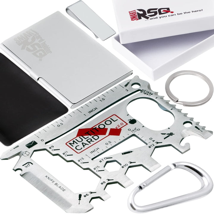 37-in-1 Wallet Tool Card Silver Set Men&#39;s Gifts for Dad. Wallet Multi Tool Card Men Gifts for Birthday. EDC Multi Tool Credit Card Size Dad Tool Gift. Stocking Stuffers Cool Tool Gifts for Men