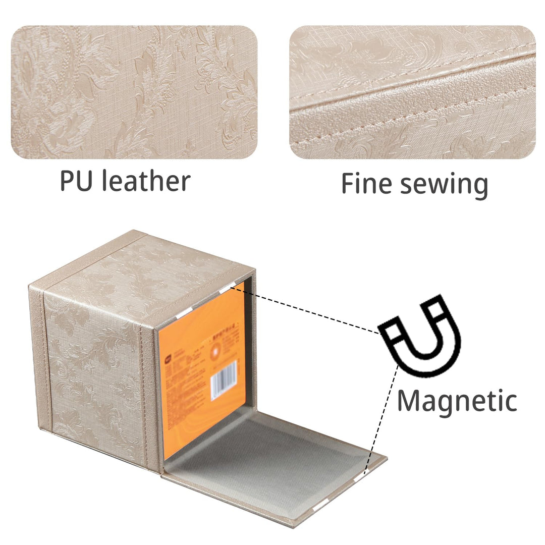 Tissue Box Cover Square, Upgrade 99% Compatible Large Size, Modern Tissue Box Holder for Napkin Facial Paper, Leather Dryer Sheet Dispenser Organizer for Bathroom Vanity Countertop, Night Stand