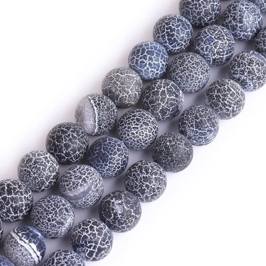 45pcs 8mm Yellow Frosted Agate Beads Unpolished Cracked Matte Round Loose Gemstone Beads for Jewelry Making DIY Bracelet Necklace
