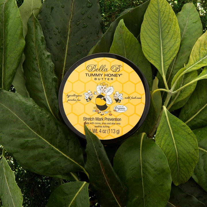 BELLA B Tummy Honey Butter 4 oz 1 Pack - Tummy Butter with Natural &amp; Organic Ingredients - Pregnancy &amp; Baby Safe - Use Daily for Fading Stretch Marks