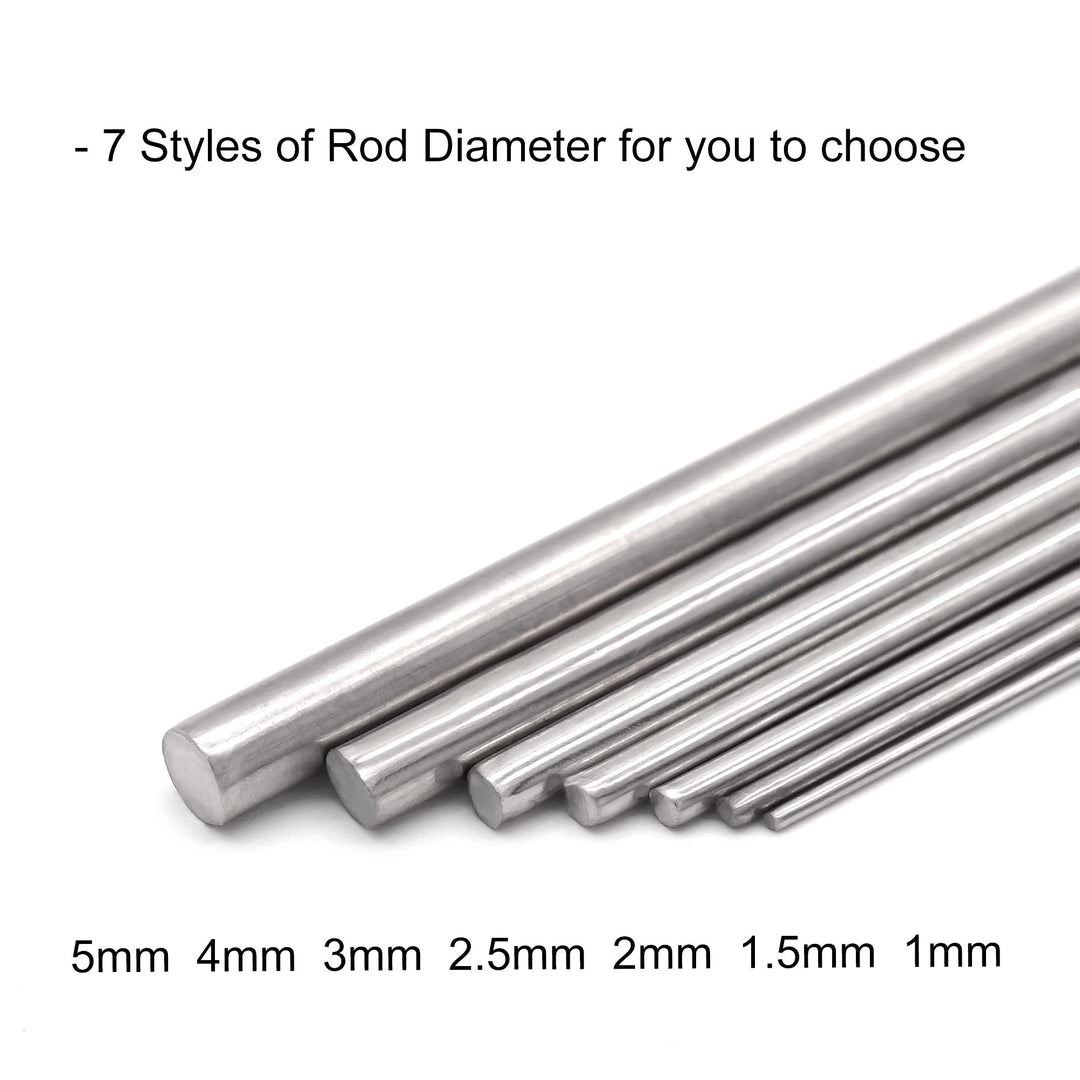 2mm x 200mm 304 Stainless Steel Round Rod, Metal Solid Shaft Rods Lathe Bar Stock for DIY Crafts Model Car Helicopter Airplane 10pcs