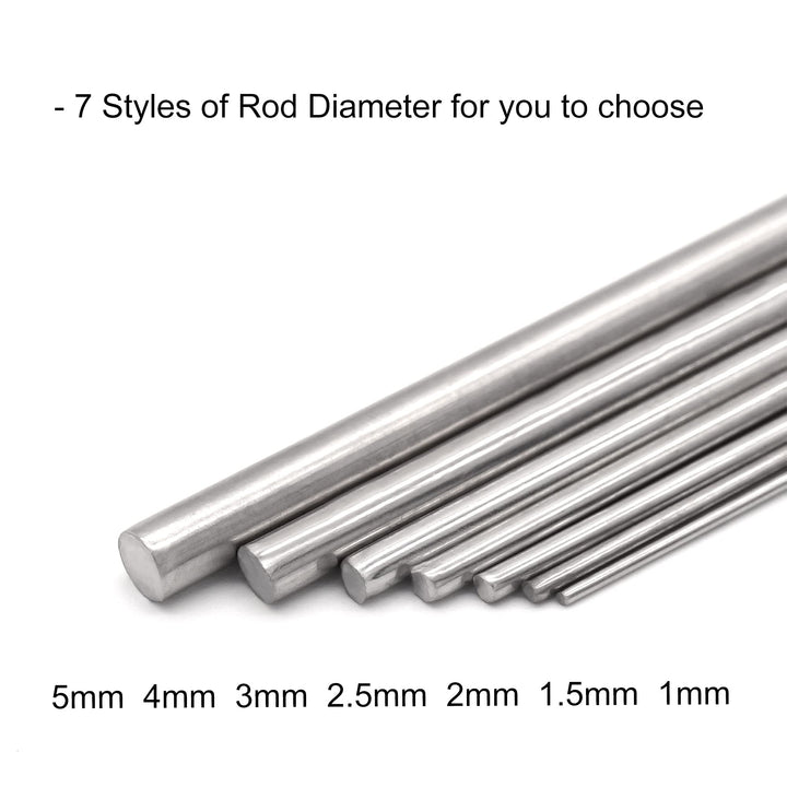 2mm x 200mm 304 Stainless Steel Round Rod, Metal Solid Shaft Rods Lathe Bar Stock for DIY Crafts Model Car Helicopter Airplane 10pcs
