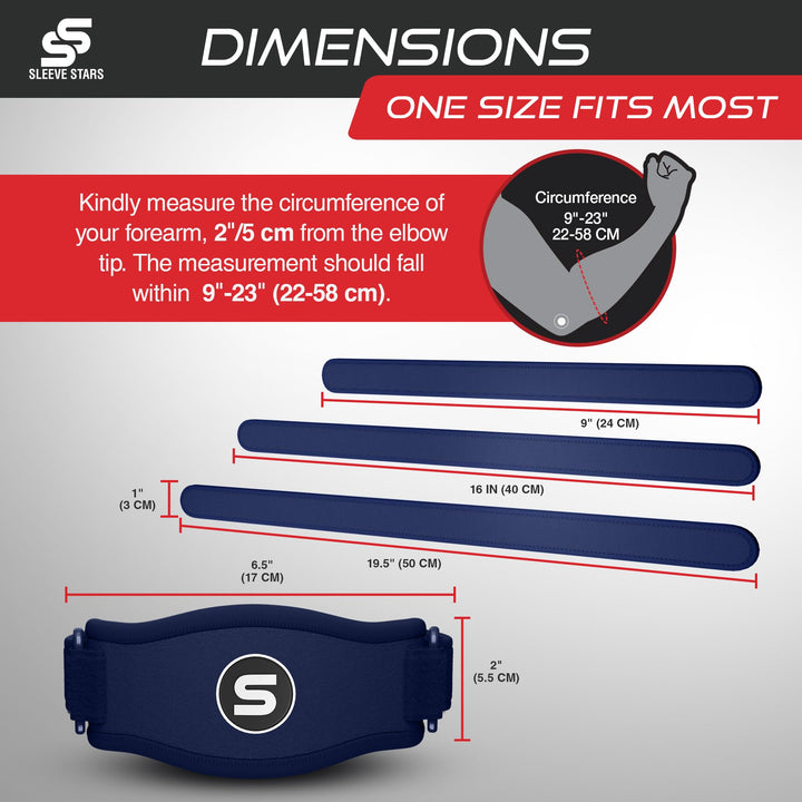 Sleeve Stars Tennis Elbow Support Strap, Golfers Elbow 