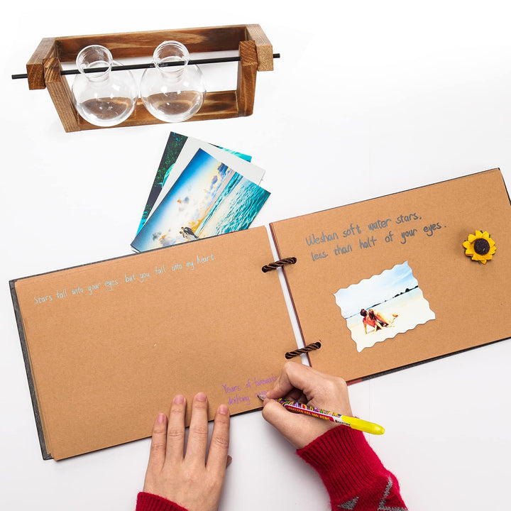 Scrapbook Photo Album Our Adventure Book Up Movie Scrap Photo Book Embossed Words DIY Memory Book for Couple Travel Friend