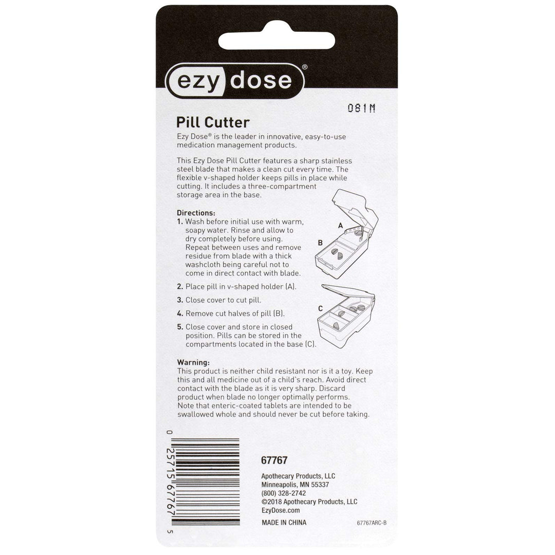 Apothecary Products Ezy Dose Deluxe Pill Cutter with Storage