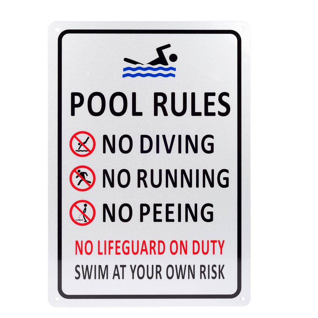 Kichwit Pool Signs for Outside, Pool Rules Sign for Out