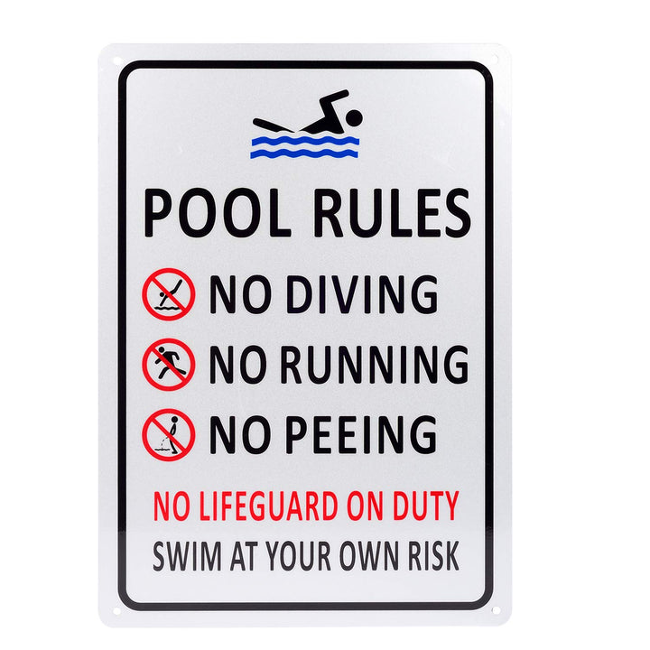 Kichwit Pool Signs for Outside, Pool Rules Sign for Out