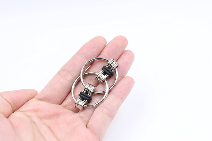 3-Pack Steel Flipping Bike Chain Fidget Toy. Relieve Your Stress, Anxiety, and Boredom All at Your Finger Tips! Also Helps ADD, ADHD, and Autism,