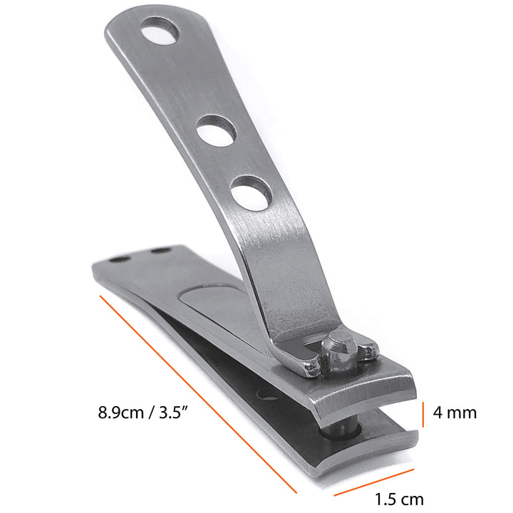 Kohm CP-140L Toenail Clipper for Thick Nails, 4mm Wide Jaw Opening, Curved Blades, Stainless Steel