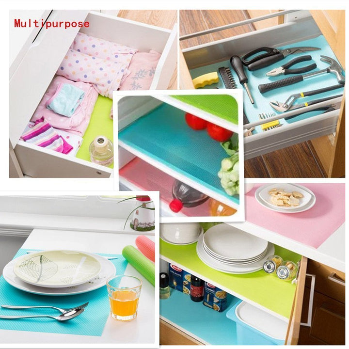 9 Pack Refrigerator Mats,Washable Fridge Mats Liners Easy to Clear Fridge Pads Mat Shelves Drawer Table Mats Refrigerator Liners for Shelves,3Red/3Green/3Blue