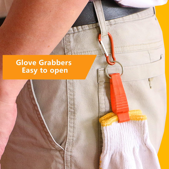 20PCS Glove Clips for Work, Glove Holder Clip Work Safety Clip for Construction Guard Labor, Glove Grabber Glove Keeper Belt Glasses Helmets Hanger Clamp Catcher (10PCS Black, 10PCS Orange)