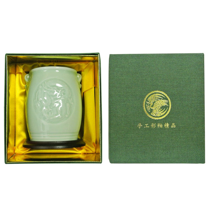 Gifts &amp; Décor 4.5 Inch Chinese Dragon &amp; Phoenix Ceramic Vase