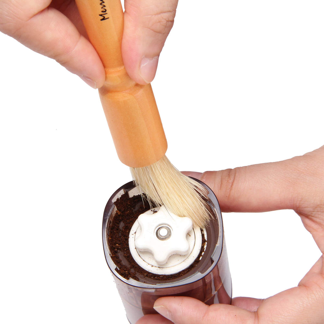 Coffee Grinder Cleaning Brush, Wood Handle &amp; Natural Bristles Wood Dusting Espresso Brush Accessories for Bean Grain Coffee Tool Barista Home Kitchen