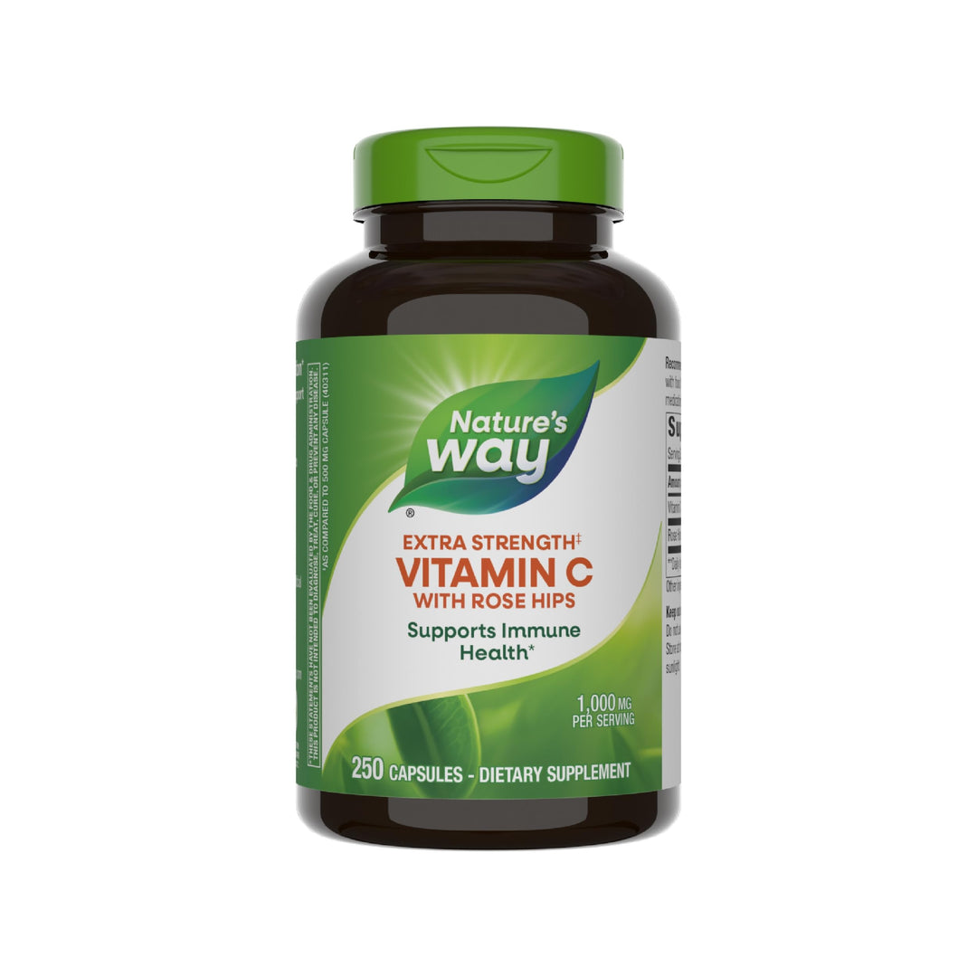 Nature&#39;s Way Vitamin C with Rose Hips; 1000 mg Vitamin C per Serving; 250 Capsules