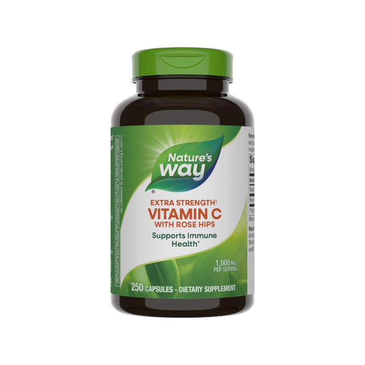 Nature&#39;s Way Vitamin C with Rose Hips; 1000 mg Vitamin C per Serving; 250 Capsules
