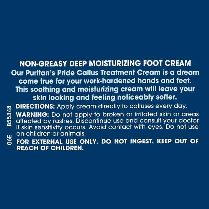 CALLUS TREATMENT CREAM PODIATRIST&#39;S FORMULA PURITAN&#39;S...