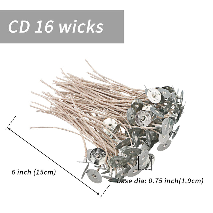 EUPNHY CD Series Candle Wicks for Soy Candles,100pcs CD 16 6 Pretabbed Wicks,Cotton & Paper Wicks for Candle Making.