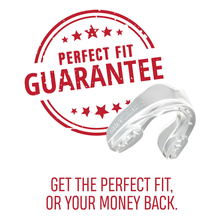 SAFEJAWZ Sports Mouthguard Slim Fit, Adult and Junior Mouth Guard with Case for Boxing, Basketball, Lacrosse, Football, MMA, Martial Arts, Hockey and All Contact Sports (Adult 12+ Years, Clear)
