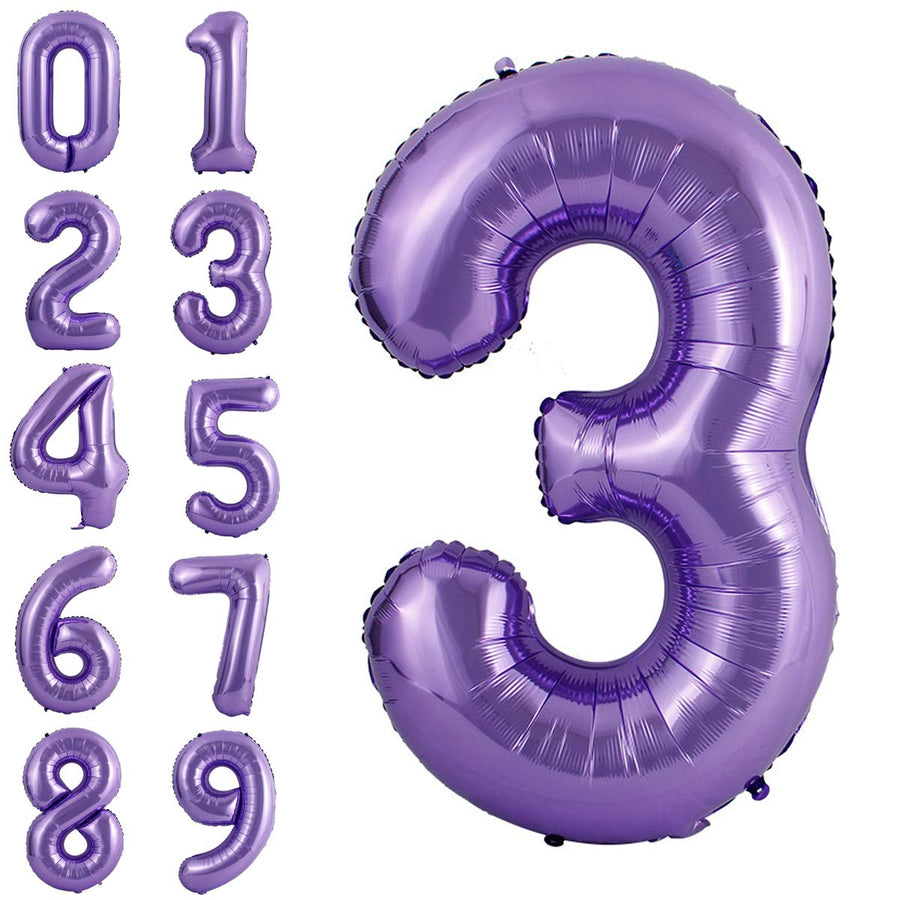 40 Inch Large Purple Balloon Number 3 Balloon Helium Foil Mylar Balloons Party Festival Decorations Birthday Anniversary Party Supplies