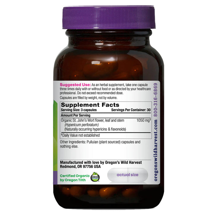 Oregon&#39;s Wild Harvest St John&#39;s Wort Supplement, 90 Count