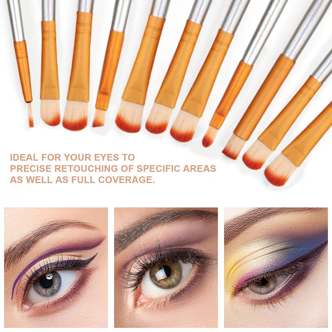 Champagne Makeup Brushes Set, Yuwaku Silver Foundation Powder Blush Eyeshadow Brushes Blending 32 Piece NO Shed Cruelty-Free Synthetic Fiber Bristles Cosmetic Brushes with Travel Case