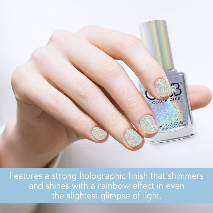 Color Club Halographic Hues Nail Polish, Multicolored, Harp On It, 0.5 Ounce