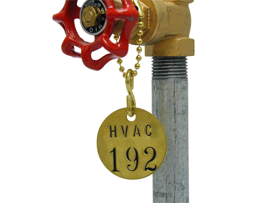 Blank Valve Tags - Round Brass Tags, 1-1/2 Diameter, B-907 (Pack Of 25) - 23210