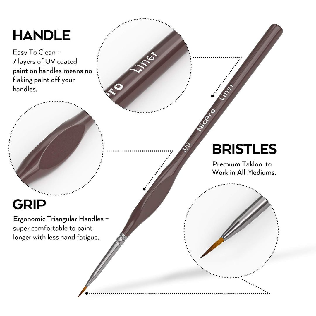 Nicpro Micro Detail Paint Brush Set - 7 PCS Tiny Miniat