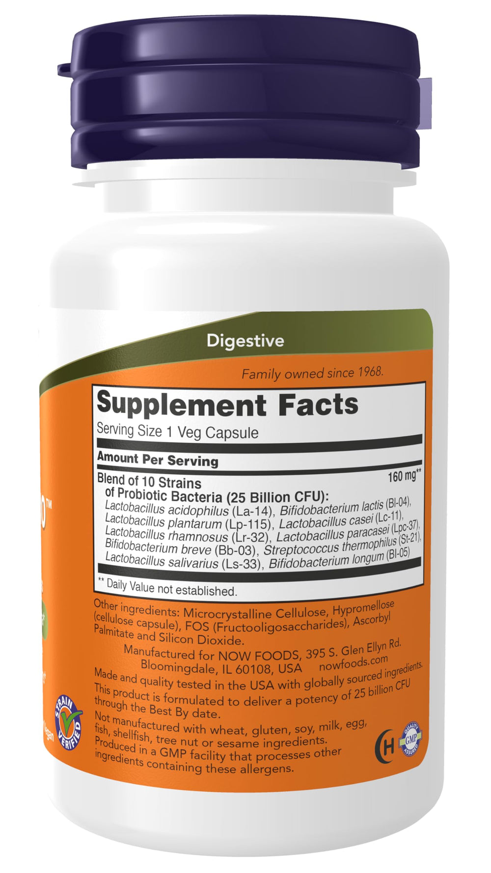 NOW Foods Supplements, Probiotic-10™, 25 Billion, with 