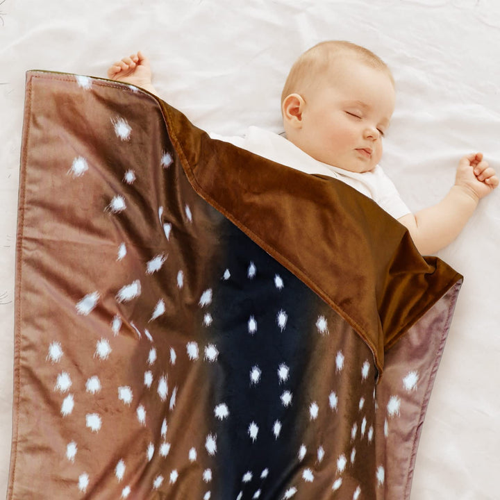 Baby balnket for Boys and Girls, Swaddle Receiving Plush Blanket, Soft Western Newborn Unisex Sleep Blanket for Infant Toddler and Kids for Crib and Stroller, Deer Skin Print, Hunting Theme