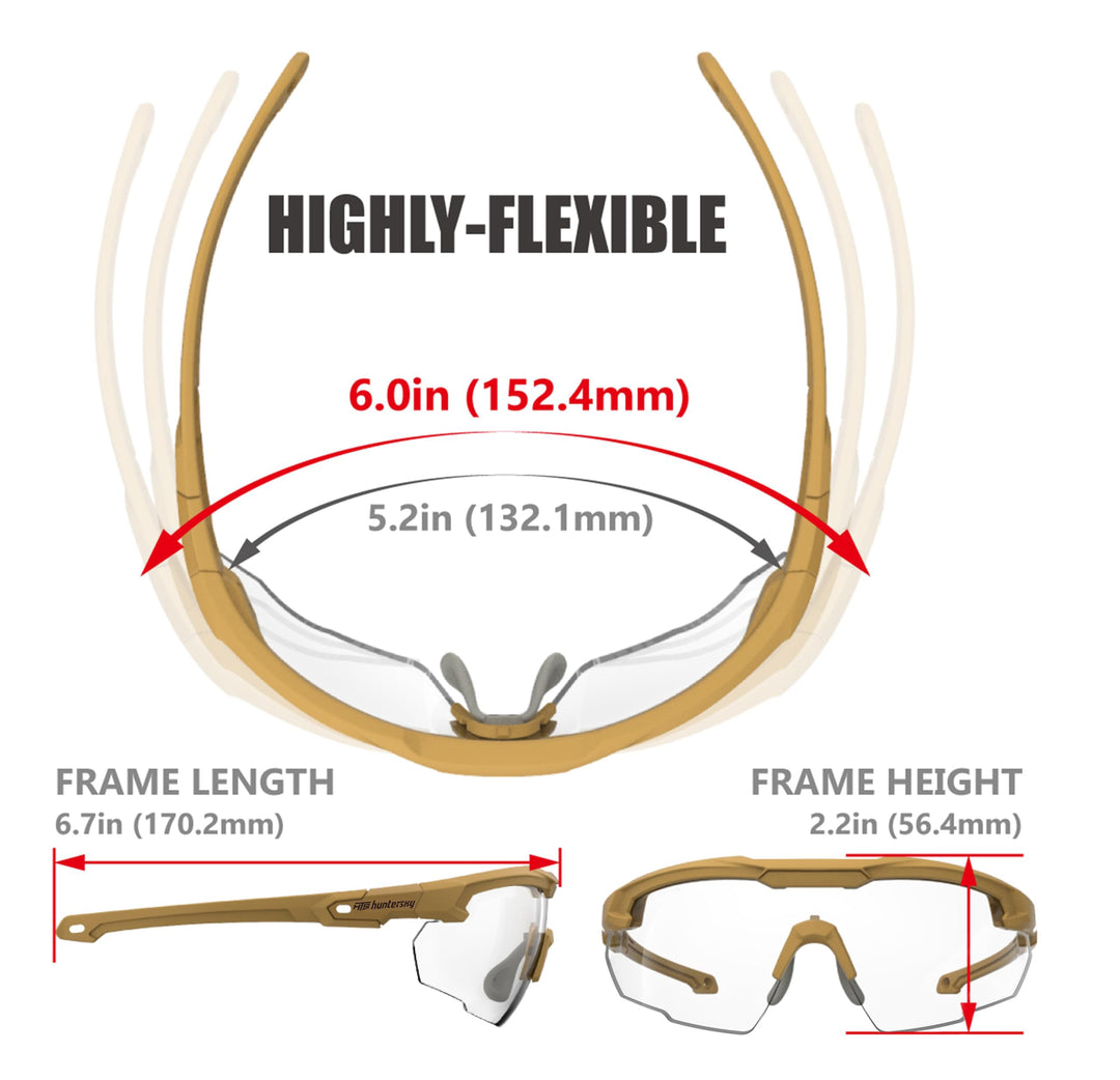 HTS Shooting Range Glasses S57 mil-prf-31013 mil-prf-32432 shooter glasses with range glasses men Ballistic Impact Protection OSHA Swat