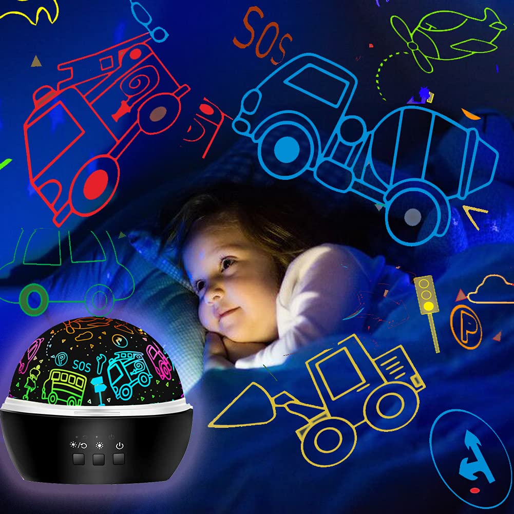 Night Light for Kids,Dinosaur Night Light Projector for Kids Toddler Boys,2 in 1 Toys for 3-8 Year Old Boys,Chirstmas Xmax Birthday Gifts for Children,Baby Toys Stocking Stuffer-Light Black