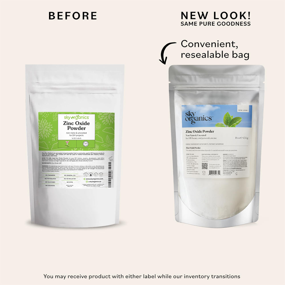 - Zinc Oxide Powder, 16 oz - Non-Nano & Uncoated - Make Your Own Lotion, Deodorant, Cream, Soap - DIY Essentials - Resealable Bag - Natural, Vegan & Cruelty Free - Beauty & Personal Care