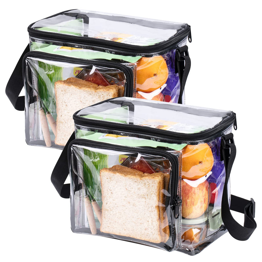 Clear Lunch Bag for Work Correctional Officers - Plastic Transparent Lunch Tote Stadium Bags See Through Womem and Men Ideal for Children 3+,10.6x8.6x6 inches