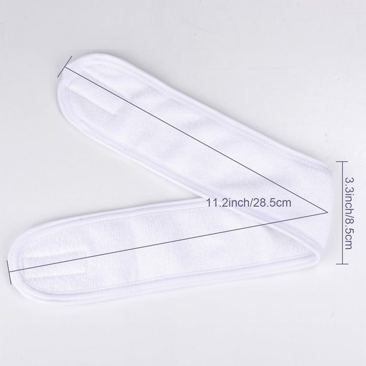 4 Counts Spa Facial Headband Head Wrap Terry Cloth Headband Stretch Towel With Magic Tape For Bath, Makeup And Sport, 3.5&amp;Quot; Wide (White)