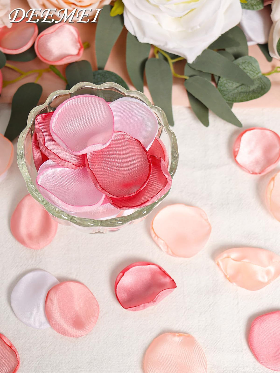 400pcs Silk Rose Petals for Wedding Artificial Flower Petals Bulk for Basket Wedding Aisle Runner Bridal Shower Table Decor(Mix Pink)