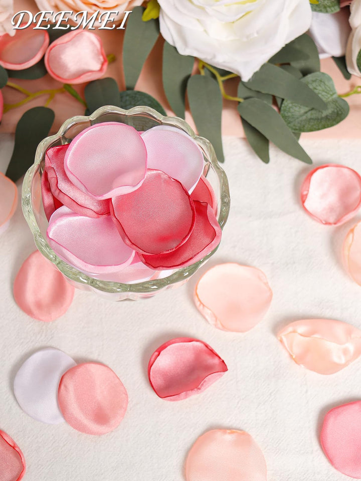 400pcs Silk Rose Petals for Wedding Artificial Flower Petals Bulk for Basket Wedding Aisle Runner Bridal Shower Table Decor(Mix Pink)