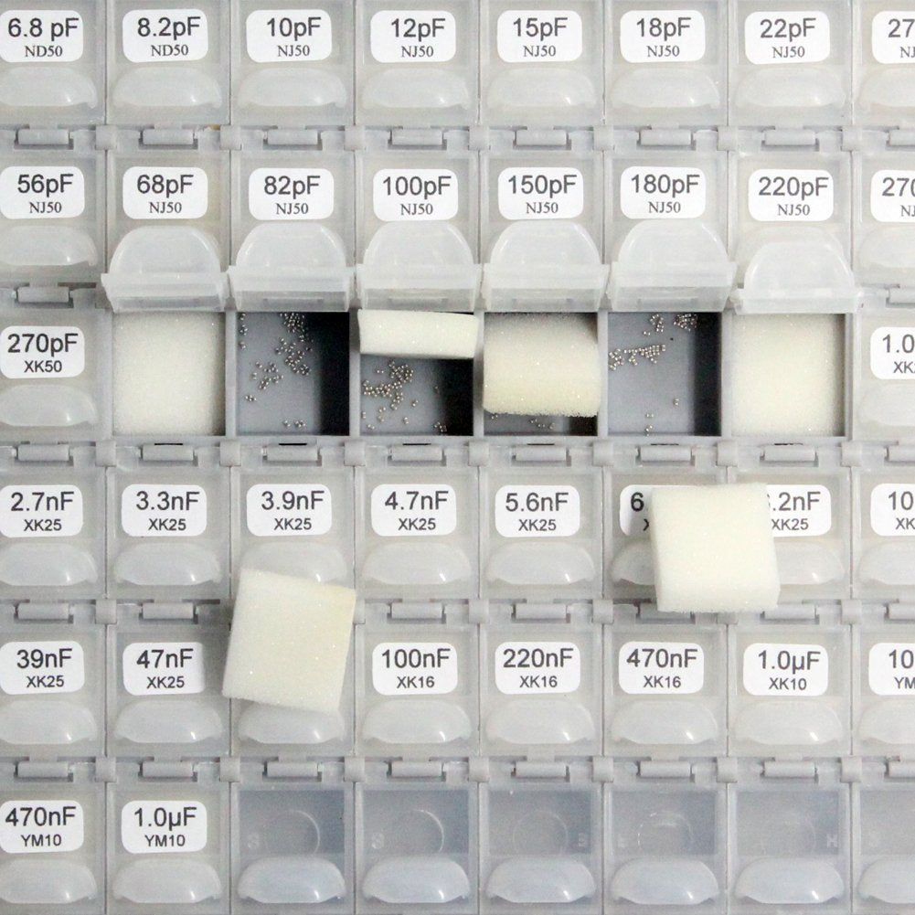 SMT SMD 0402 Capacitor kit 79 Values x 50 pcs distributed in Box-All .5p 1uF X7R