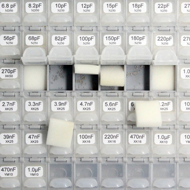 SMT SMD 0402 Capacitor kit 79 Values x 50 pcs distributed in Box-All .5p 1uF X7R