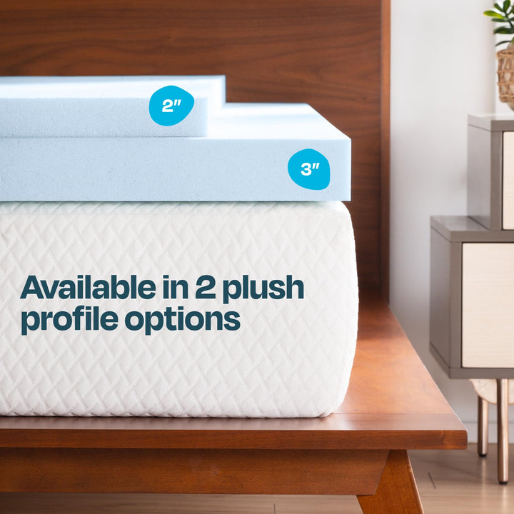 LINENSPA Memory Foam Mattress Topper - 2 Inch Gel Infus