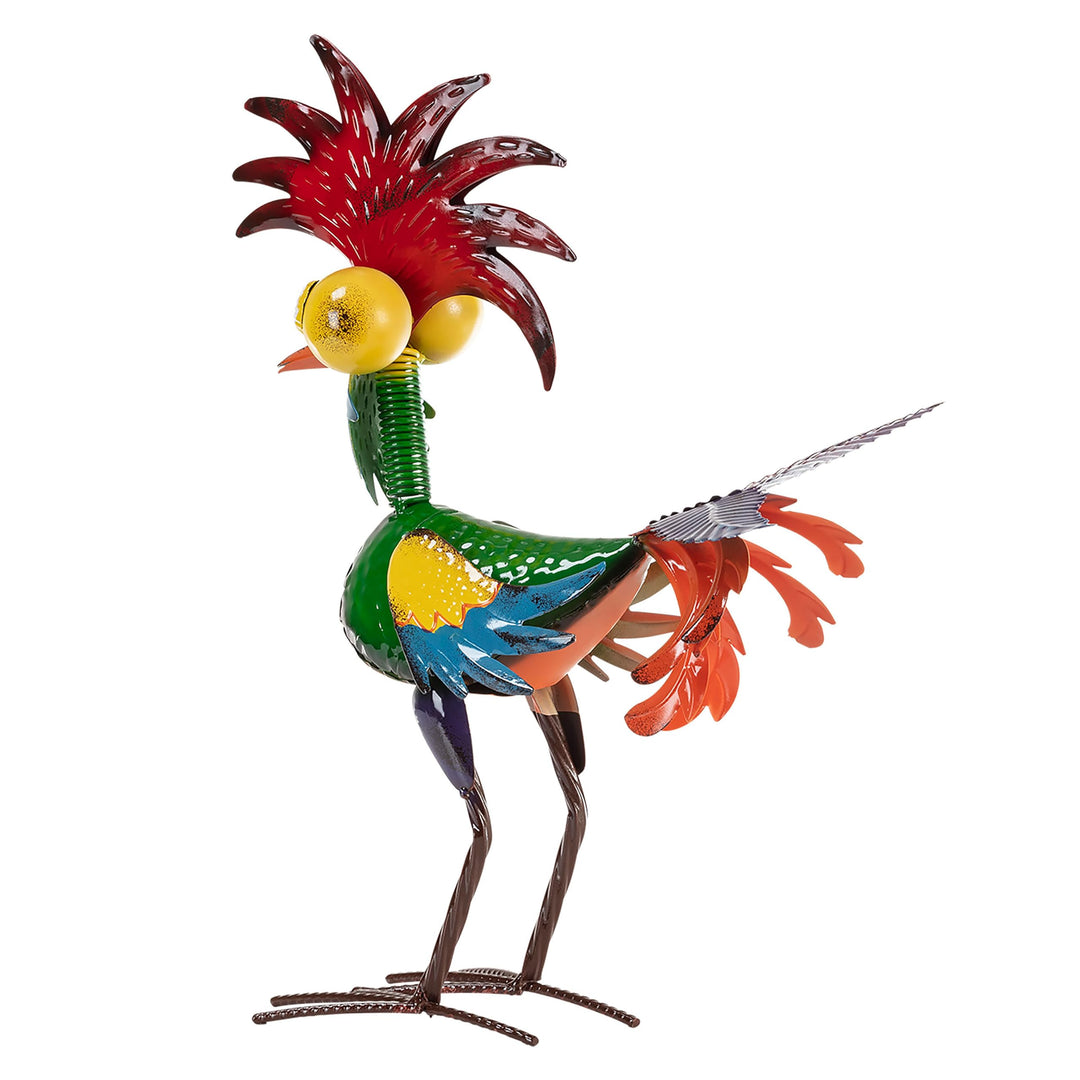 18 Tall Indoor/Outdoor Wacky Metal Rooster Yard Statue Decoration