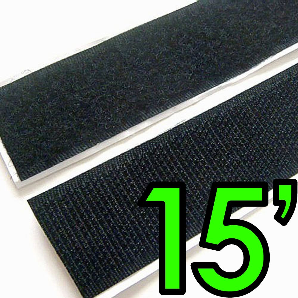 1 Self Adhesive Hook &amp; Loop Tape Adhesive Backed Fabric Fastener | Used for Arts/Crafts &amp; Home and Office - 15 Feet