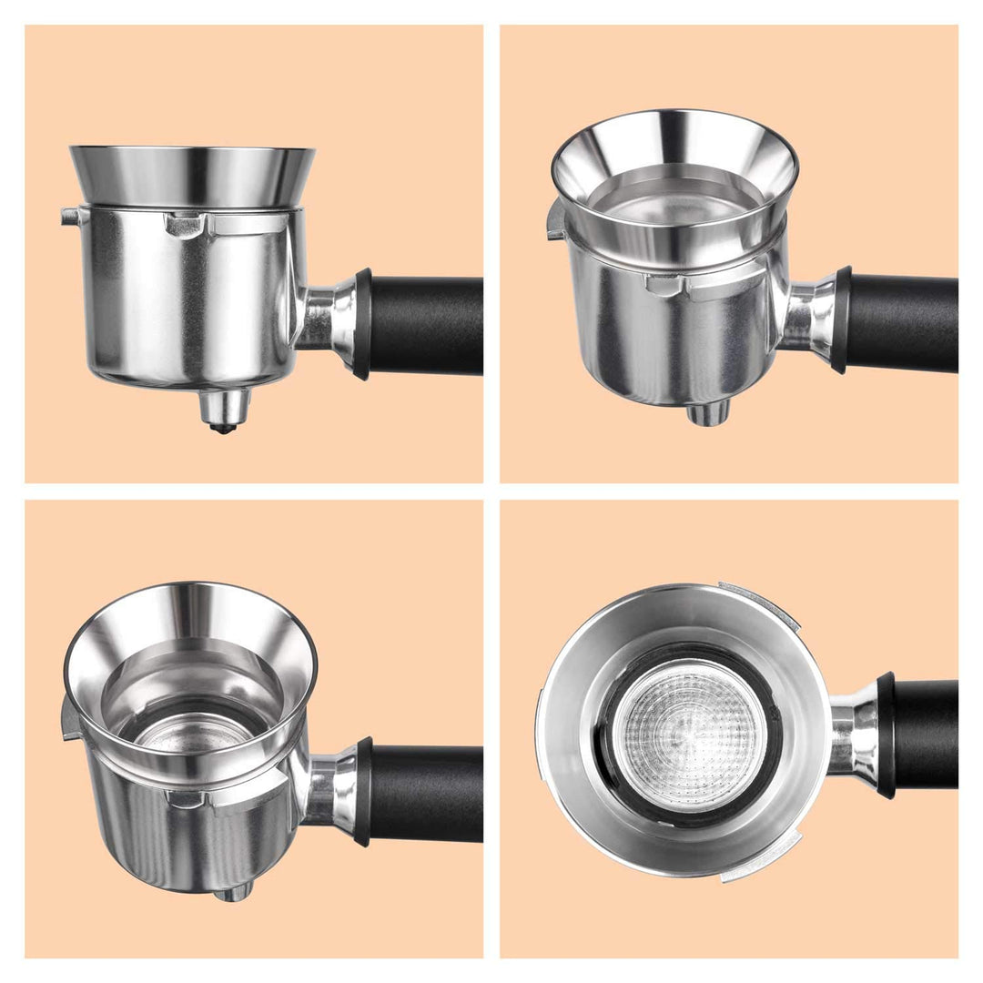 51mm Espresso Dosing Funnel, Stainless Steel Coffee Dosing Ring Compatible with 51mm Portafilter (51mm)