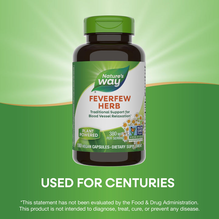 Nature&#39;s Way, Feverfew Herb, 380 mg, 180 Veggie Caps
