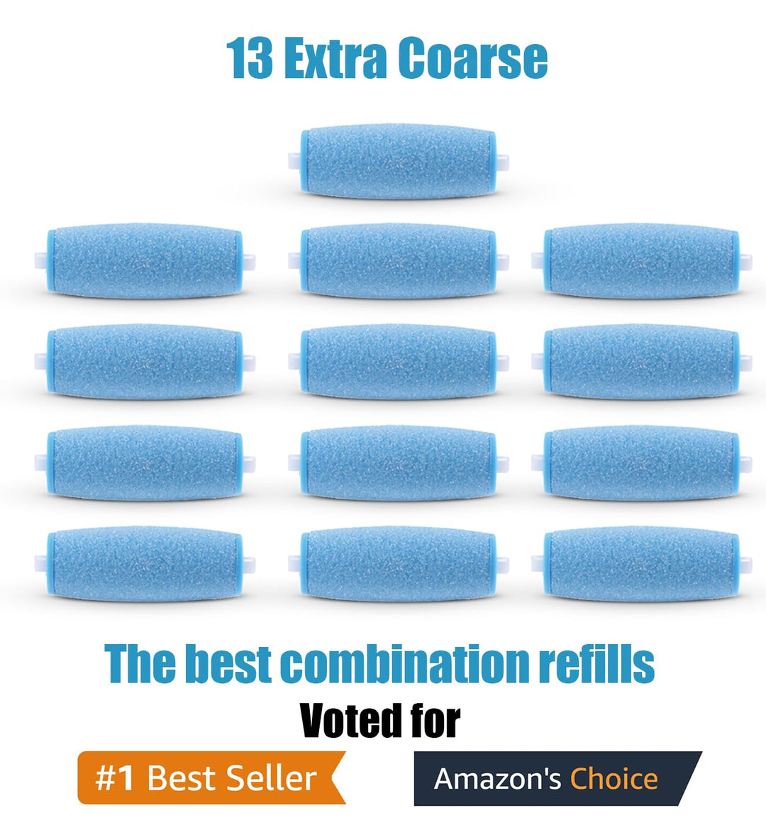 5 Extra Coarse for WET AND DRY : 5 Extra Coarse Replacement Roller Refill Heads Compatible with Amope Wet &amp; Dry Electronic Foot File (5 Extra Coarse for Wet &amp; Dry)