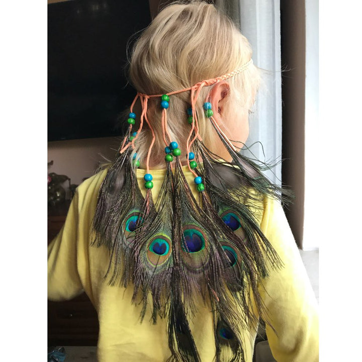 Peacock Feather Hippie Headband Accessories - AWAYTR Bo