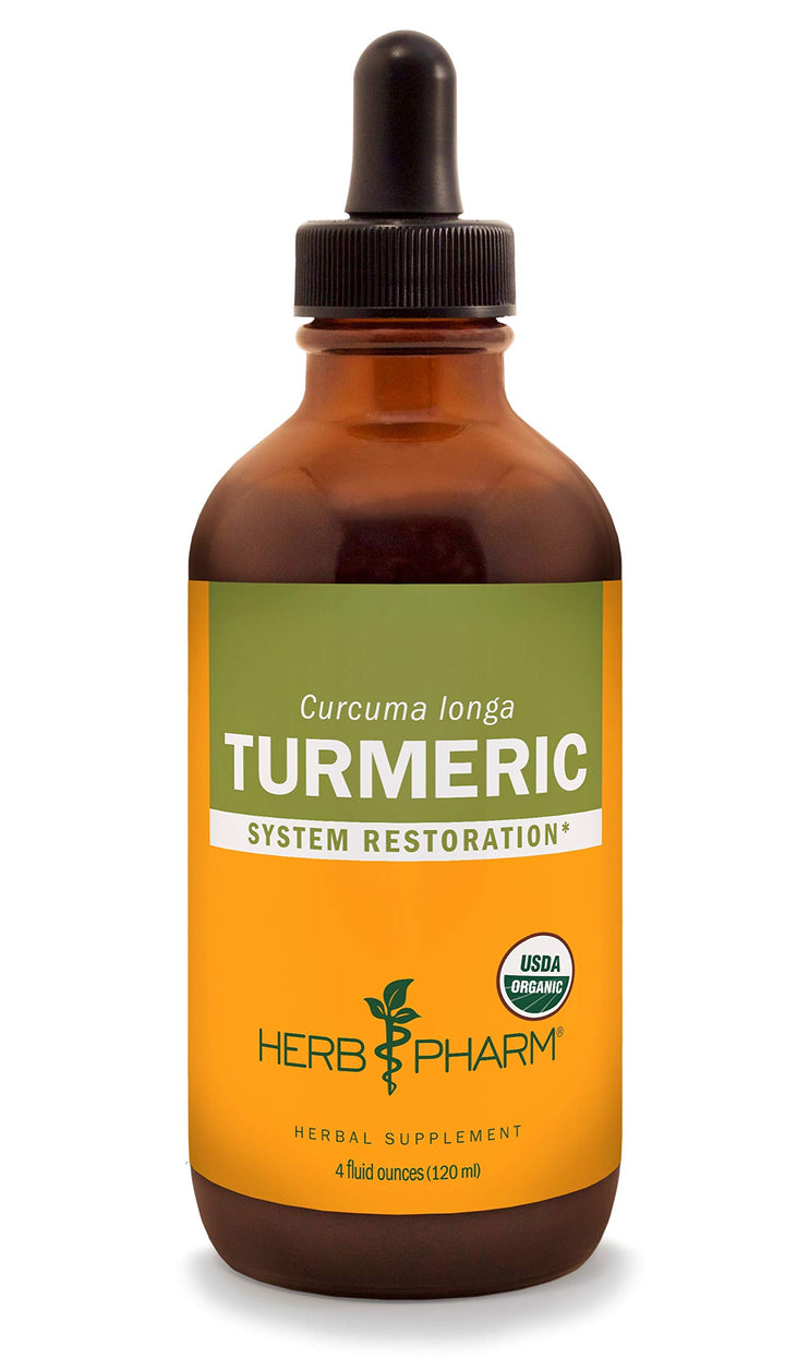 Certified Organic Turmeric Root Liquid Extract for Musculoskeletal System Support - 4 oz